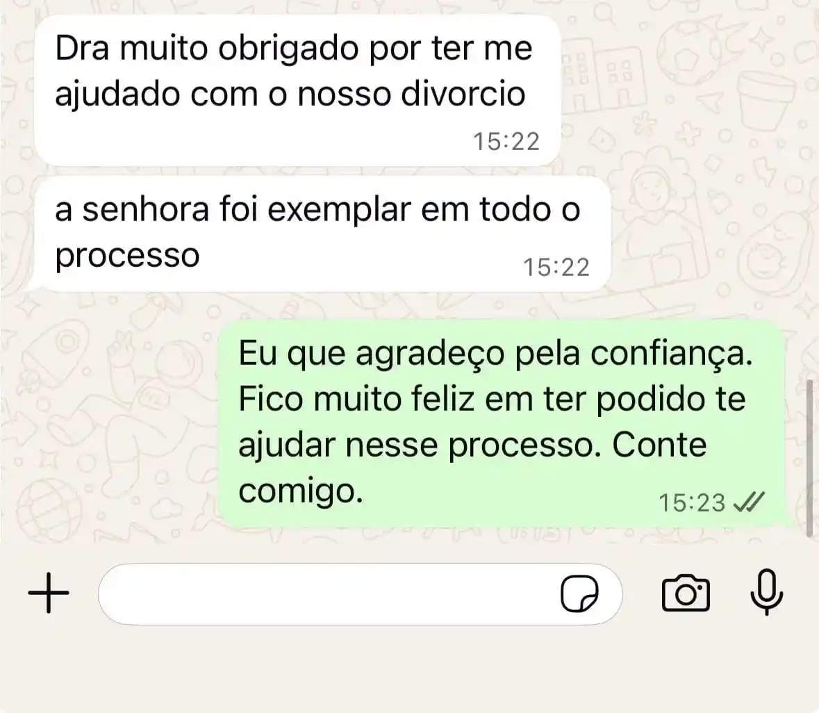 Depoimento de cliente sobre o caso